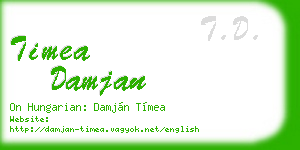 timea damjan business card